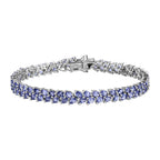 Tansanit Armband, ca. 19 cm, 925 Silber platiniert ca. 11.97 ct