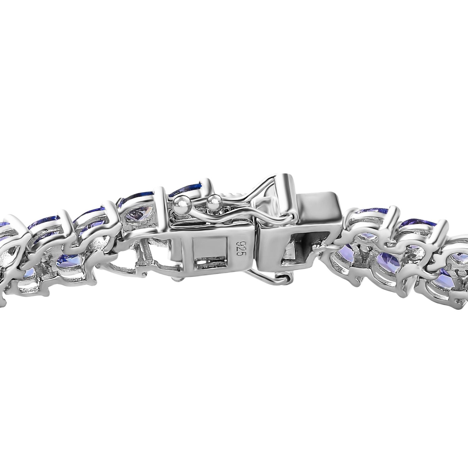 Tansanit Armband, ca. 19 cm, 925 Silber platiniert ca. 11.97 ct
