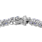 Tansanit Armband, ca. 19 cm, 925 Silber platiniert ca. 11.97 ct
