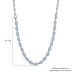 Himmelblaue Topas Halskette, ca. 45 cm, Edelstahl ca. 10.65 ct