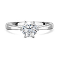 Moissanit-Ring, 925 Silber rhodiniert (Größe 16.00) ca. 1,00 ct
