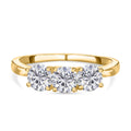 Moissanit-Ring, 925 Silber Gelbgold Vermeil (Größe 16.00) ca. 1,28 ct