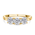 Moissanit-Ring, 925 Silber Gelbgold Vermeil (Größe 18.00) ca. 1,28 ct