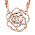 Weiße Kristall-Halskette in Roségoldton, 50 cm - 1 ct.