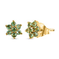 Natürliche Merelani Mint-Granat Ohrstecker, 925 Silber Gelbgold Vermeil ca. 0.62 ct