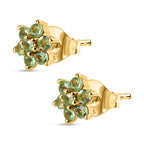 Natürliche Merelani Mint-Granat Ohrstecker, 925 Silber Gelbgold Vermeil ca. 0.62 ct
