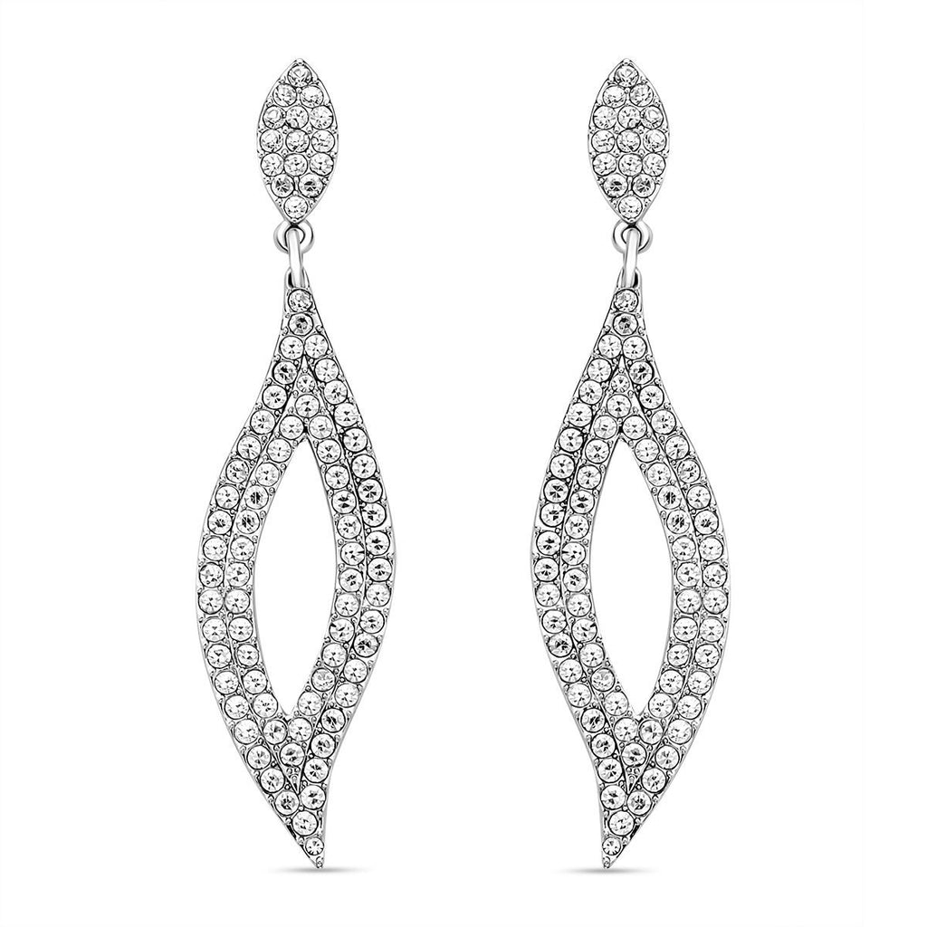 Weiße Kristall Ohrringe, silberfarben 5.00 ct