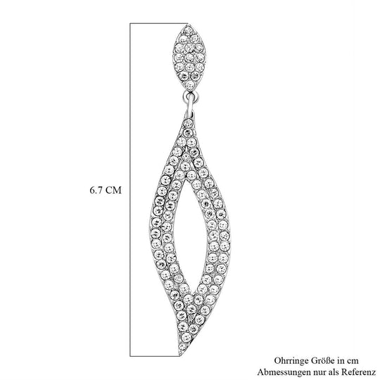 Weiße Kristall Ohrringe, silberfarben 5.00 ct