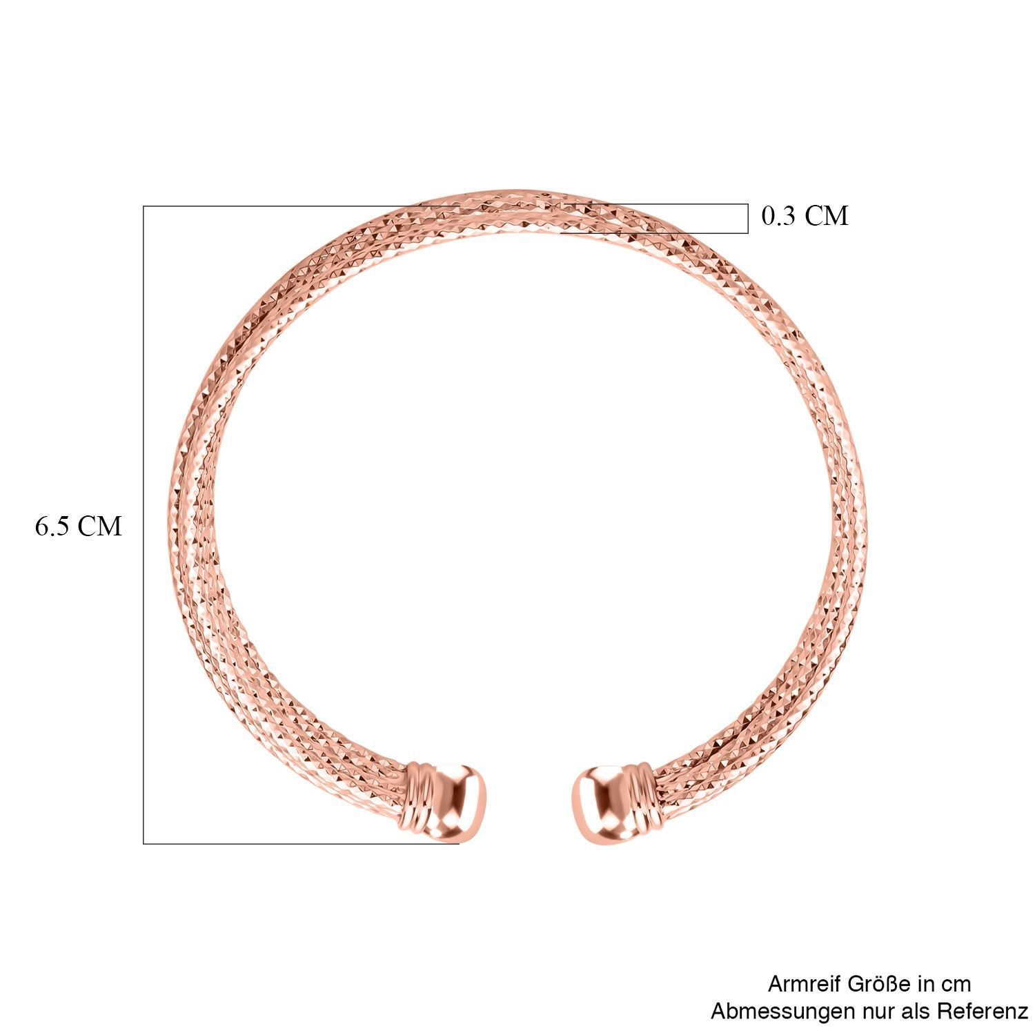Designer inspirierter Armreif, ca. 19 cm, roséfarben