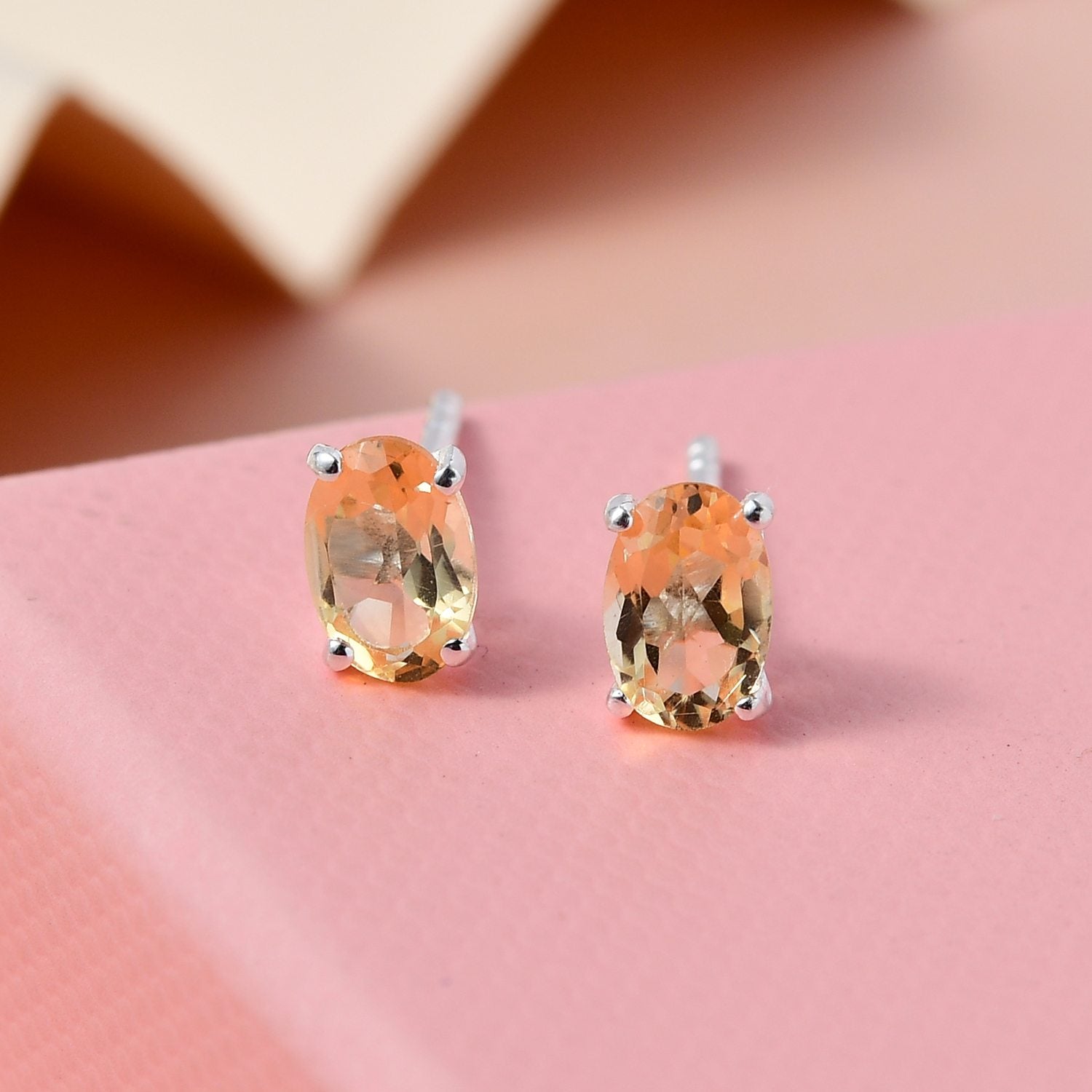 Citrin Ohrringe, 925 Silber ca. 0,92 ct