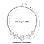 Weiße Kristall Halskette, ca. 50 cm, silberfarben 5.00 ct
