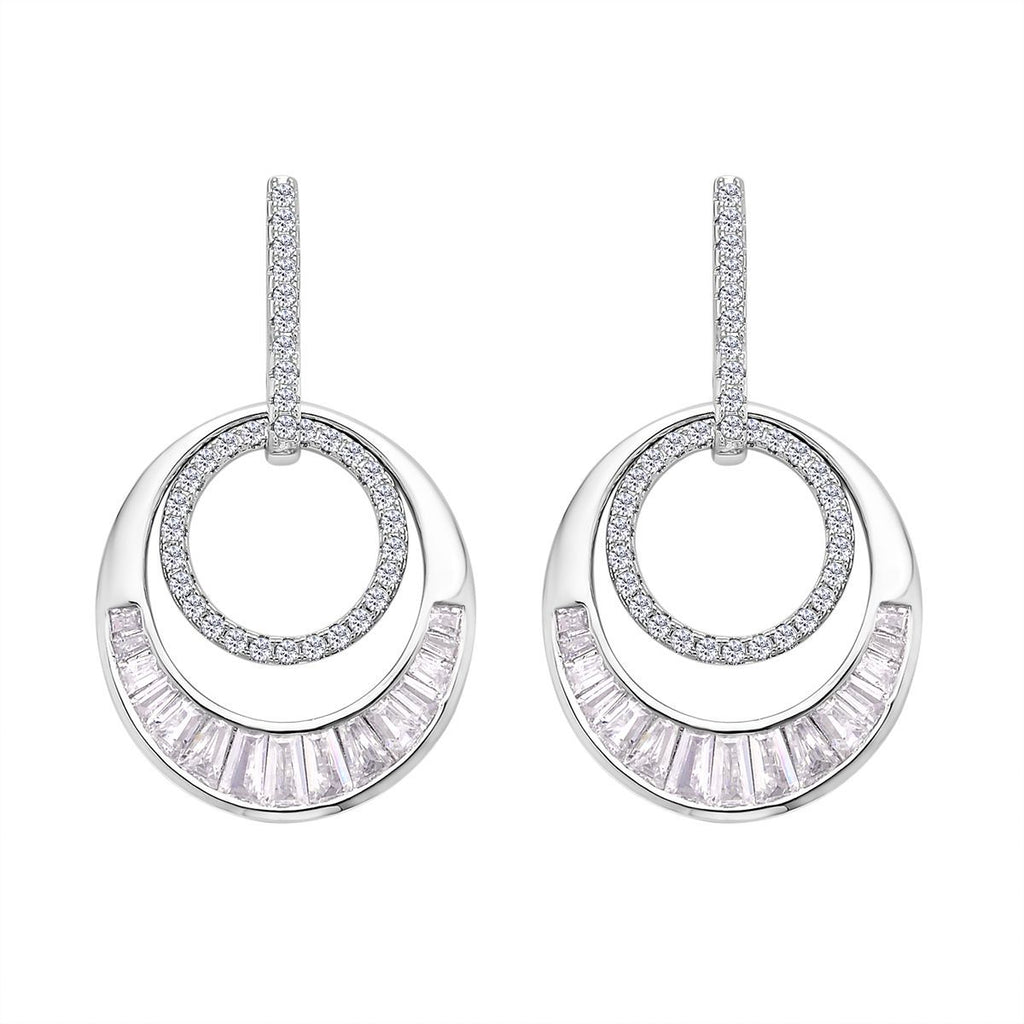 Weiße Zirkonia-Ohrringe, reines Messing ca. 6.39 ct