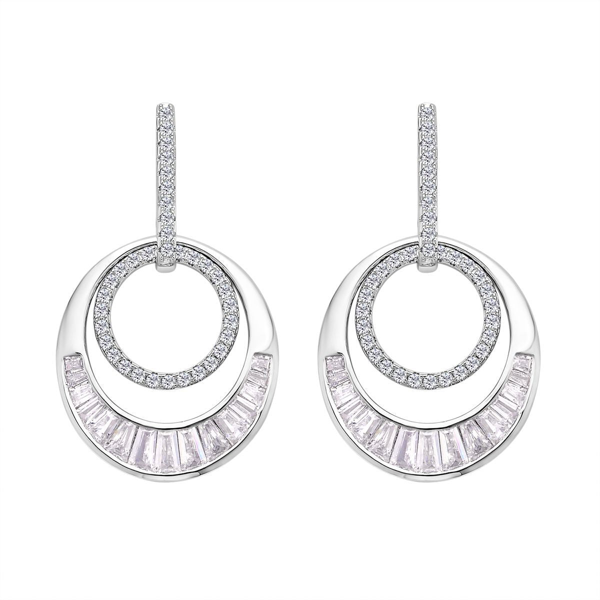 Weiße Zirkonia-Ohrringe, reines Messing ca. 6.39 ct