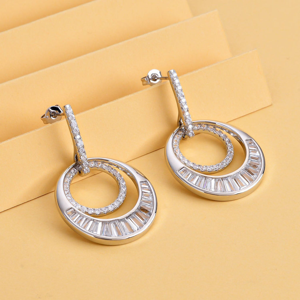 Weiße Zirkonia-Ohrringe, reines Messing ca. 6.39 ct