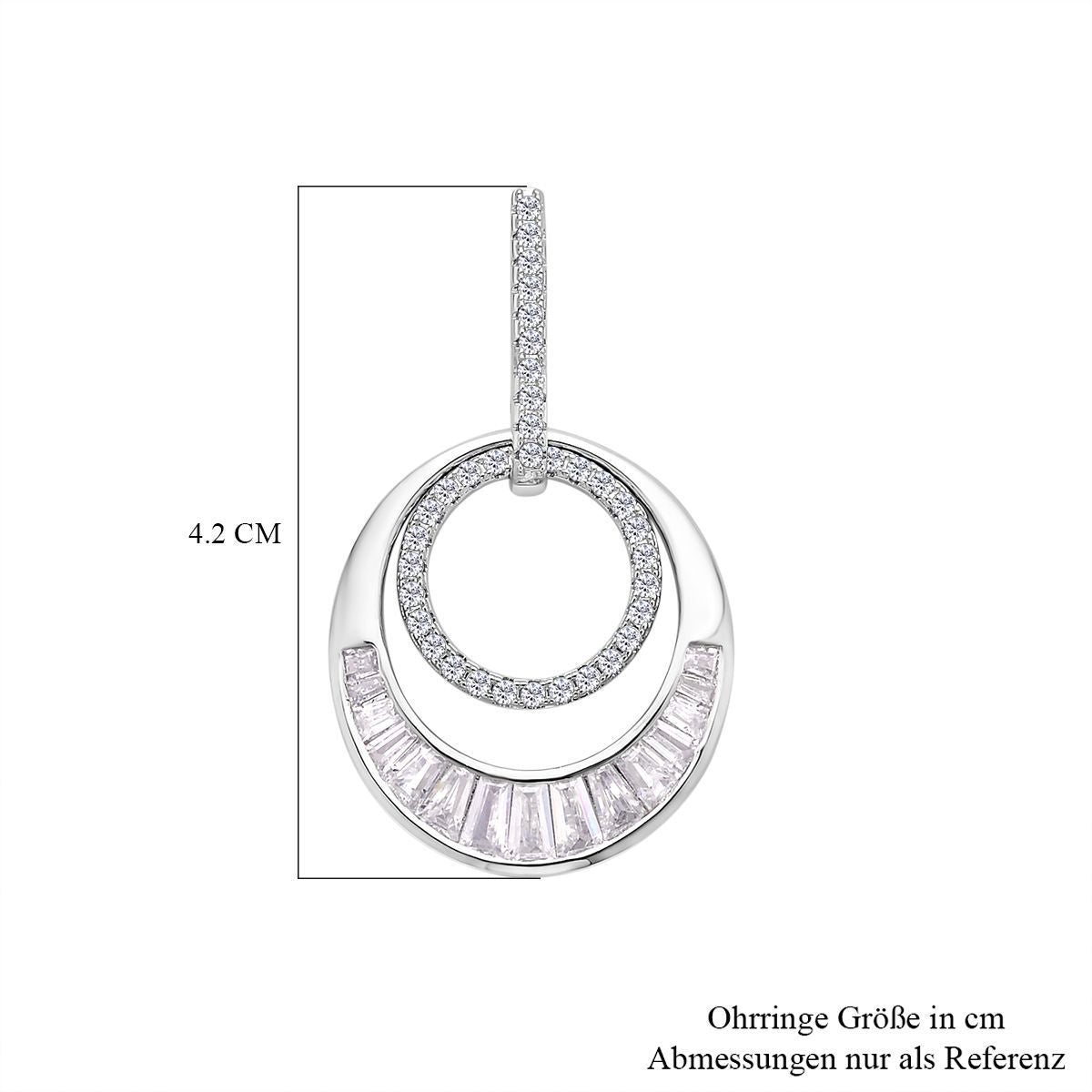 Weiße Zirkonia-Ohrringe, reines Messing ca. 6.39 ct