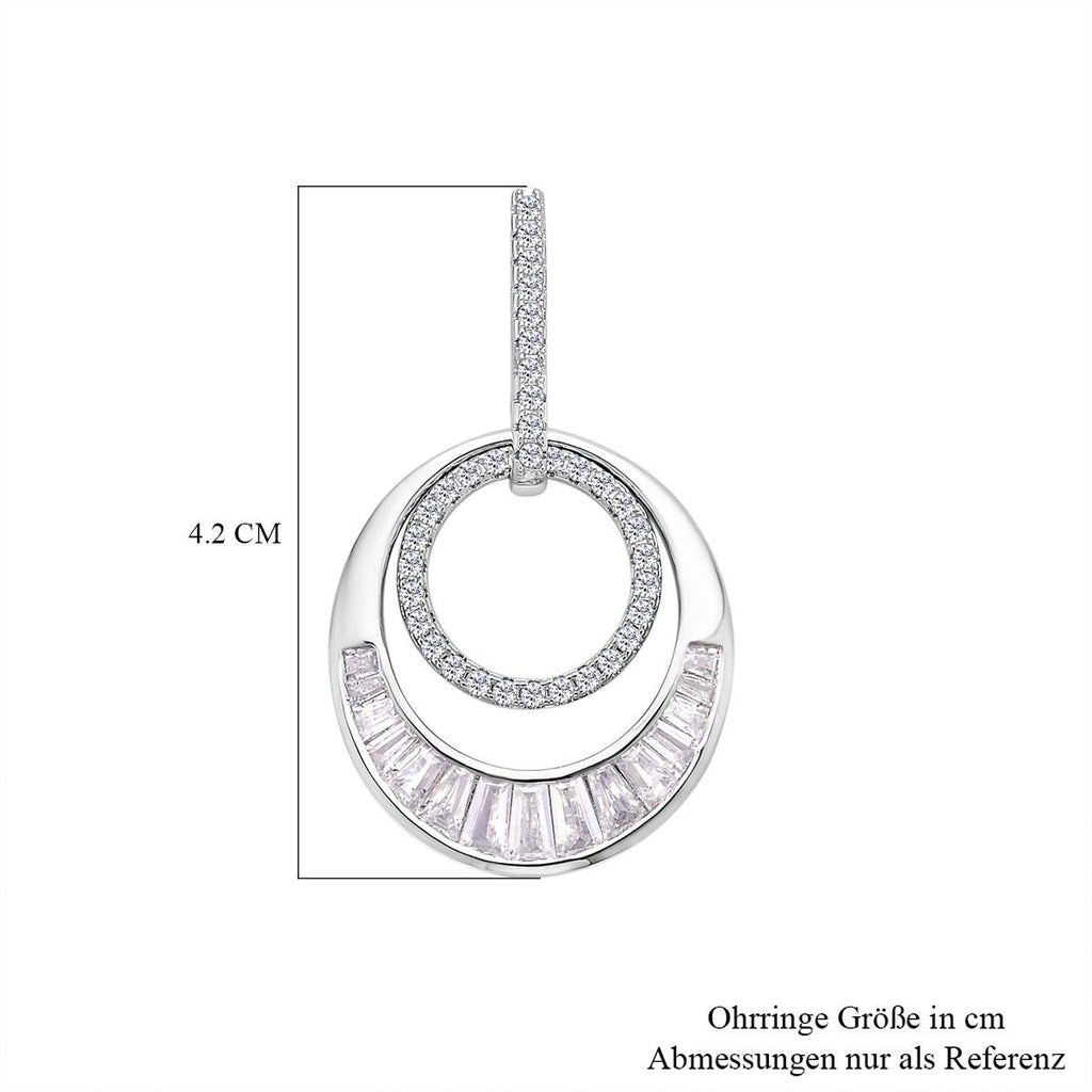 Weiße Zirkonia-Ohrringe, reines Messing ca. 6.39 ct
