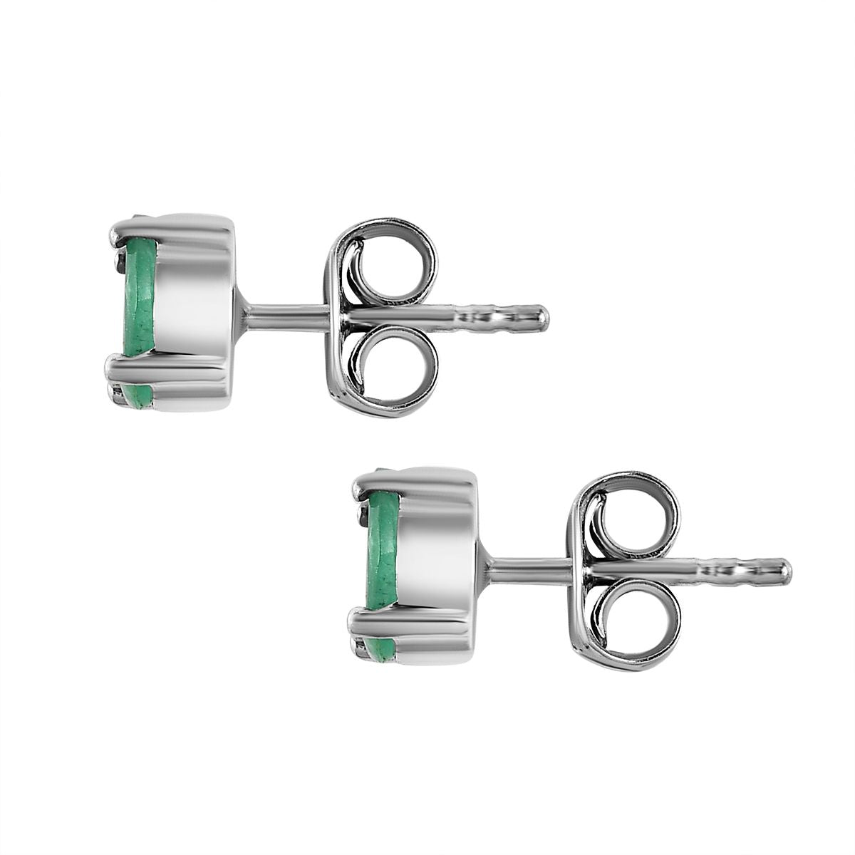Kagem sambische Smaragd Ohrringe, 925 Silber platiniert ca. 0.69 ct