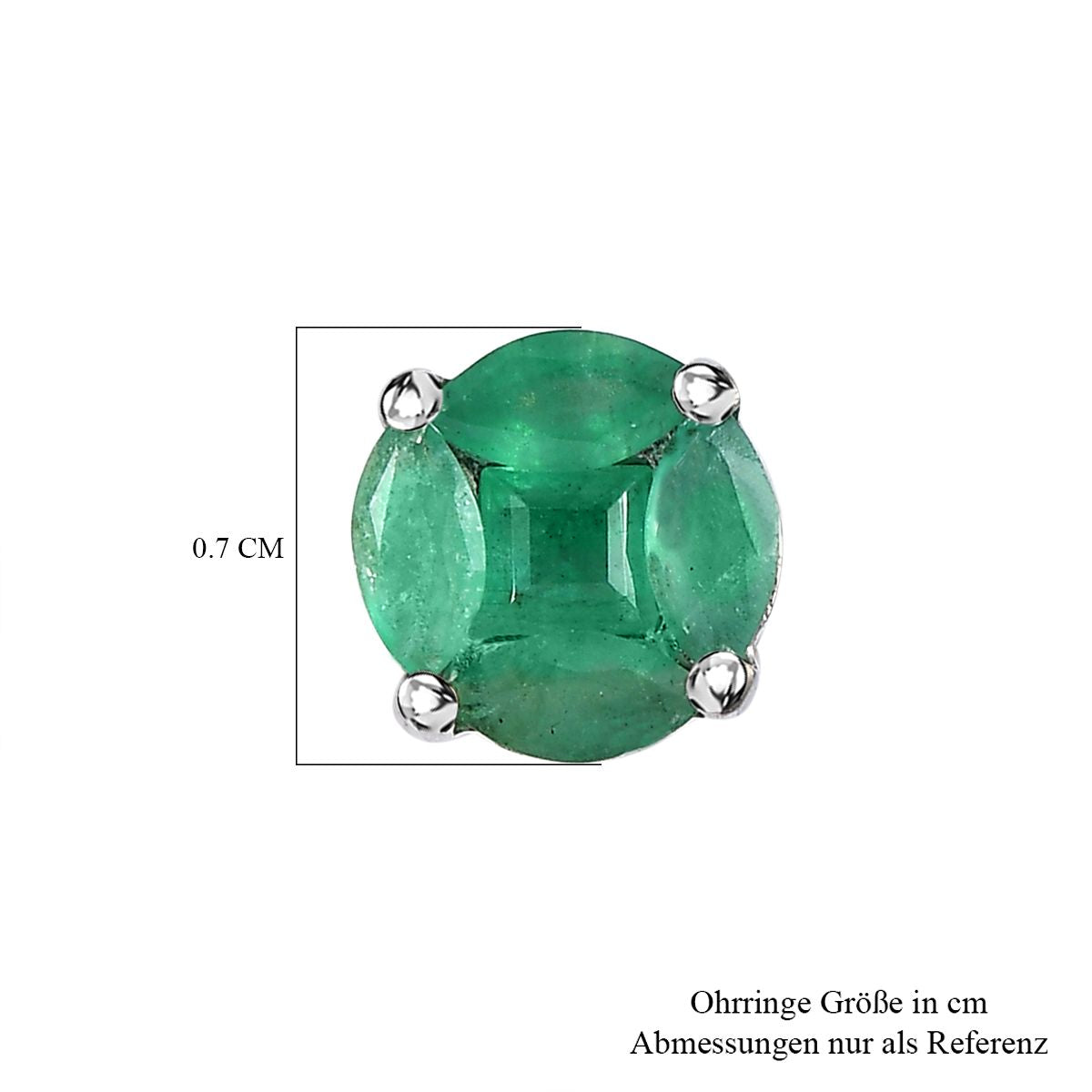 Kagem sambische Smaragd Ohrringe, 925 Silber platiniert ca. 0.69 ct