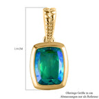 Pfau Triplette Quarz Ohrringe, 925 Silber vergoldet ca. 3.71 ct