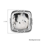 Weißer Büffel Ohrringe, 925 Silber platiniert ca. 4.68 ct