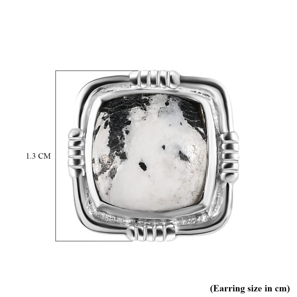 Weißer Büffel Ohrringe, 925 Silber platiniert ca. 4.68 ct