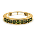 Natürlicher Chrom Turmalin Ring, 925 Silber Gelbgold Vermeil (Größe 21.00) ca. 0.57 ct