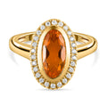 Purpurroter Feueropal und Moissanit-Ring, 925 Silber Gelbgold Vermeil (Größe 21.00) ca. 1.79 ct