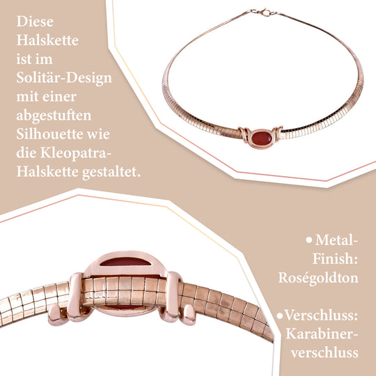 Evertrue Edelstein-Halskette mit 7 austauschbaren Edelsteinen, 45cm, Edelstahl Ion Rosé Beschichtung - 24,50 ct.