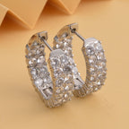 Weiße Kristall Ohrringe, 316L Edelstahl 10.00 ct