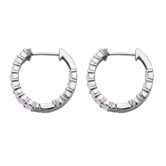 Weiße Kristall Ohrringe, 316L Edelstahl 10.00 ct