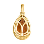 Champagner Triplett Quarz Anhänger, 925 Silber vergoldet ca. 3.16 ct