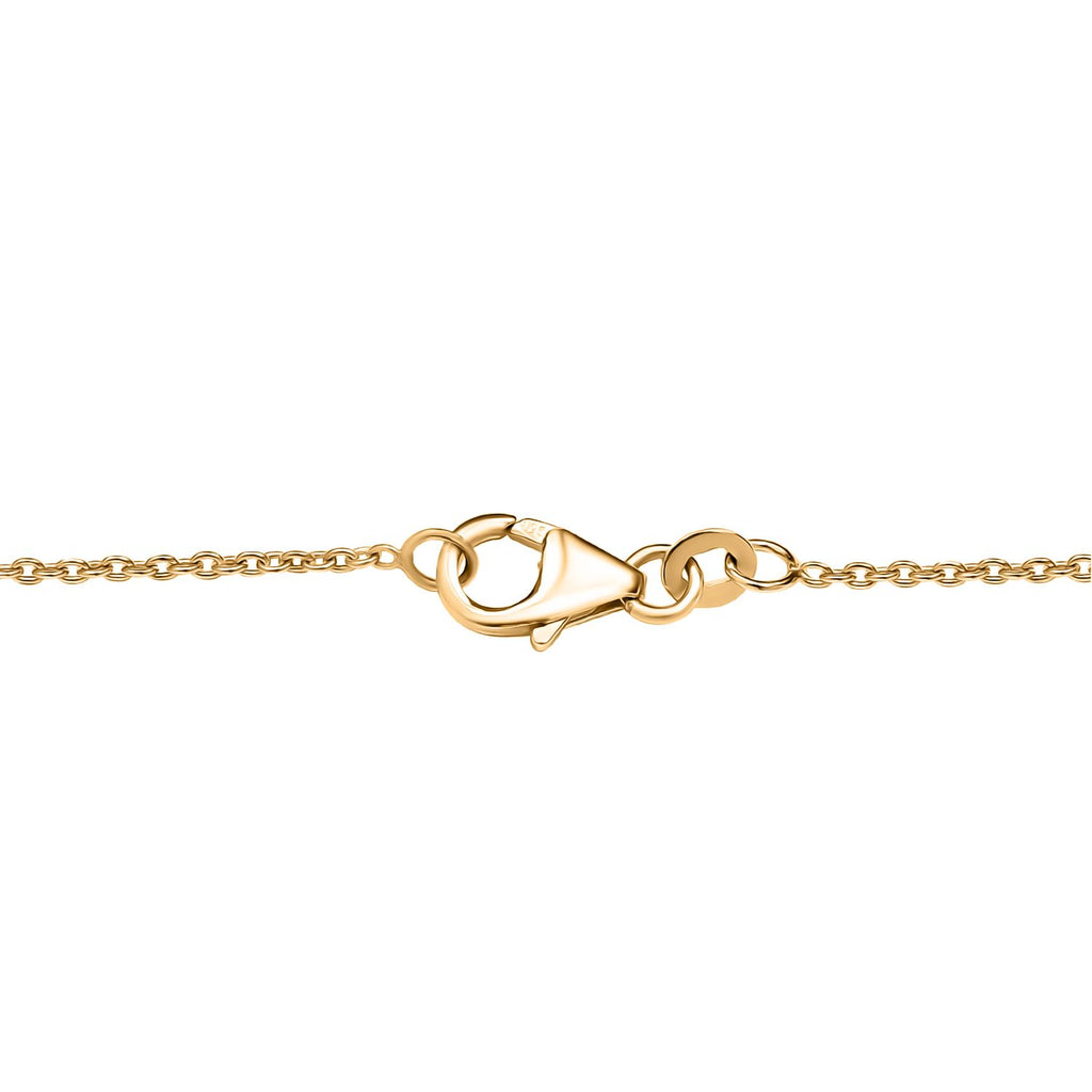 Natürliche Chrom Turmalin Halskette, ca. 45 cm, 925 Silber Gelbgold Vermeil ca. 3.74 ct