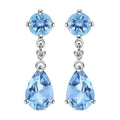 Himmelblaue Topas Ohrringe, 925 Silber ca. 10,46 ct