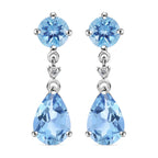 Himmelblaue Topas Ohrringe, 925 Silber ca. 10,46 ct