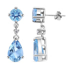 Himmelblaue Topas Ohrringe, 925 Silber ca. 10,46 ct