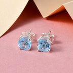 Himmelblaue Topas Ohrringe, 925 Silber ca. 2,08 ct