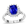 Rhapsody AAAA Tansanit, Weißer DiamantAGI zertifiziert Ringe 950 Platin (Größe 17.00) ca. 2.55 ct