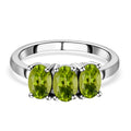 Natürlicher Peridot Ring, Edelstahl (Größe 16.00) ca. 1.60 ct