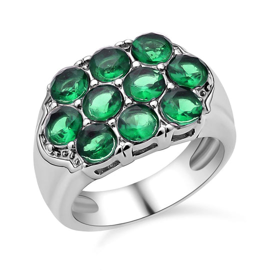 Grüner Zirkonia Ring, 316L Edelstahl (Größe 17.00) ca. 2.00 ct