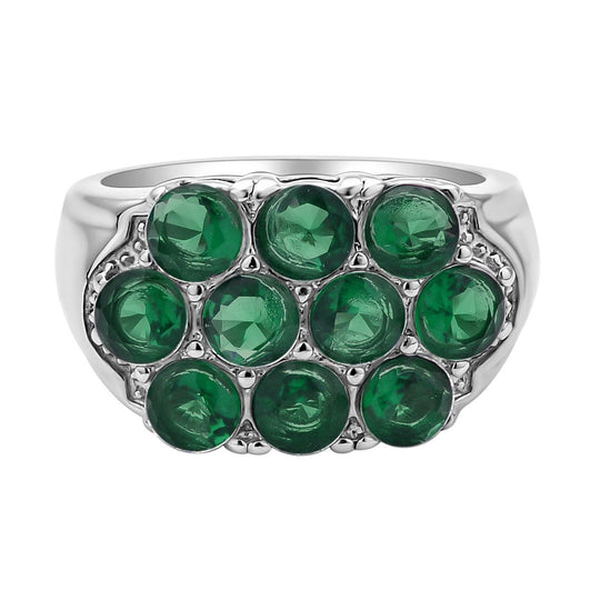 Grüner Zirkonia Ring, 316L Edelstahl (Größe 17.00) ca. 2.00 ct