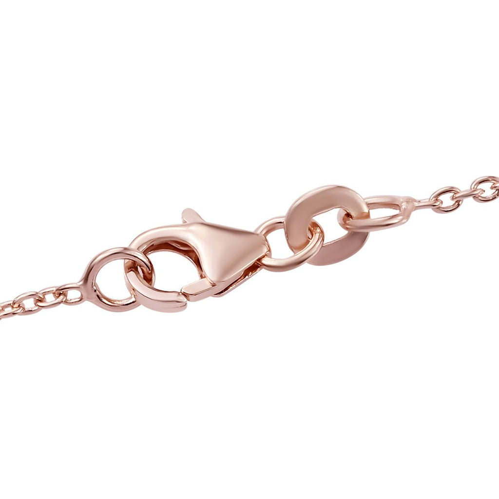Rose De France Amethyst Collier, ca. 45 cm, 925 Silber Roségold Vermeil ca. 3.82 ct