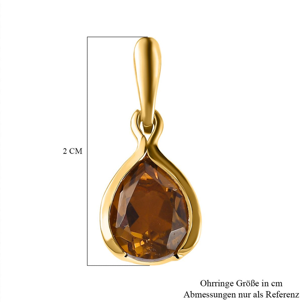 Champagner Triplette Quarz Ohrringe, 925 Silber vergoldet ca. 3.65 ct