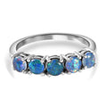 Boulder Opal Triplett Ring, 925 Silber platiniert (Größe 17.00) ca. 1,18 ct