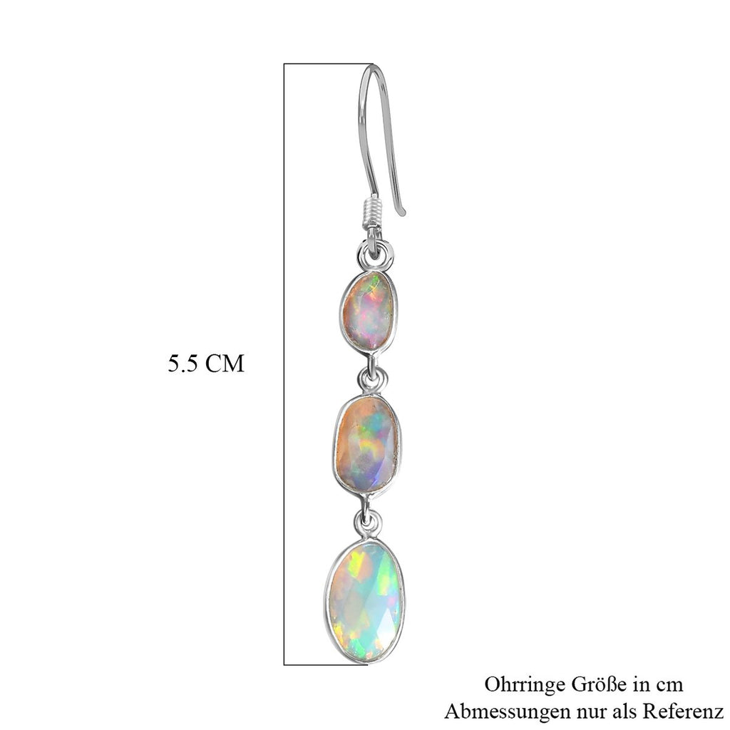 Natürliche, äthiopische Welo Opal Ohrringe, 925 Silber ca. 2.64 ct