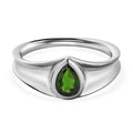 Natürlicher Chromdiopsid Ring, 925 Silber platiniert (Größe 17.00) ca. 1.34 ct