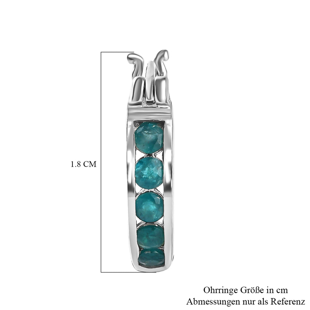 Grandidierit Creolen, 925 Silber platiniert ca. 0.71 ct