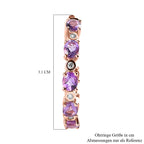 Rose de France Amethyst und weiße Zirkon Creolen, 925 Silber rosévergoldet ca. 5.73 ct