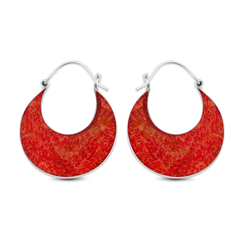 Koralle Ohrringe 925 Silber