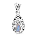 Royal Bali - Regenbogen Mondstein Anhänger, 925 Silber ca. 1.60 ct