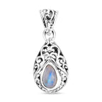 Royal Bali - Regenbogen Mondstein Anhänger, 925 Silber ca. 1.60 ct